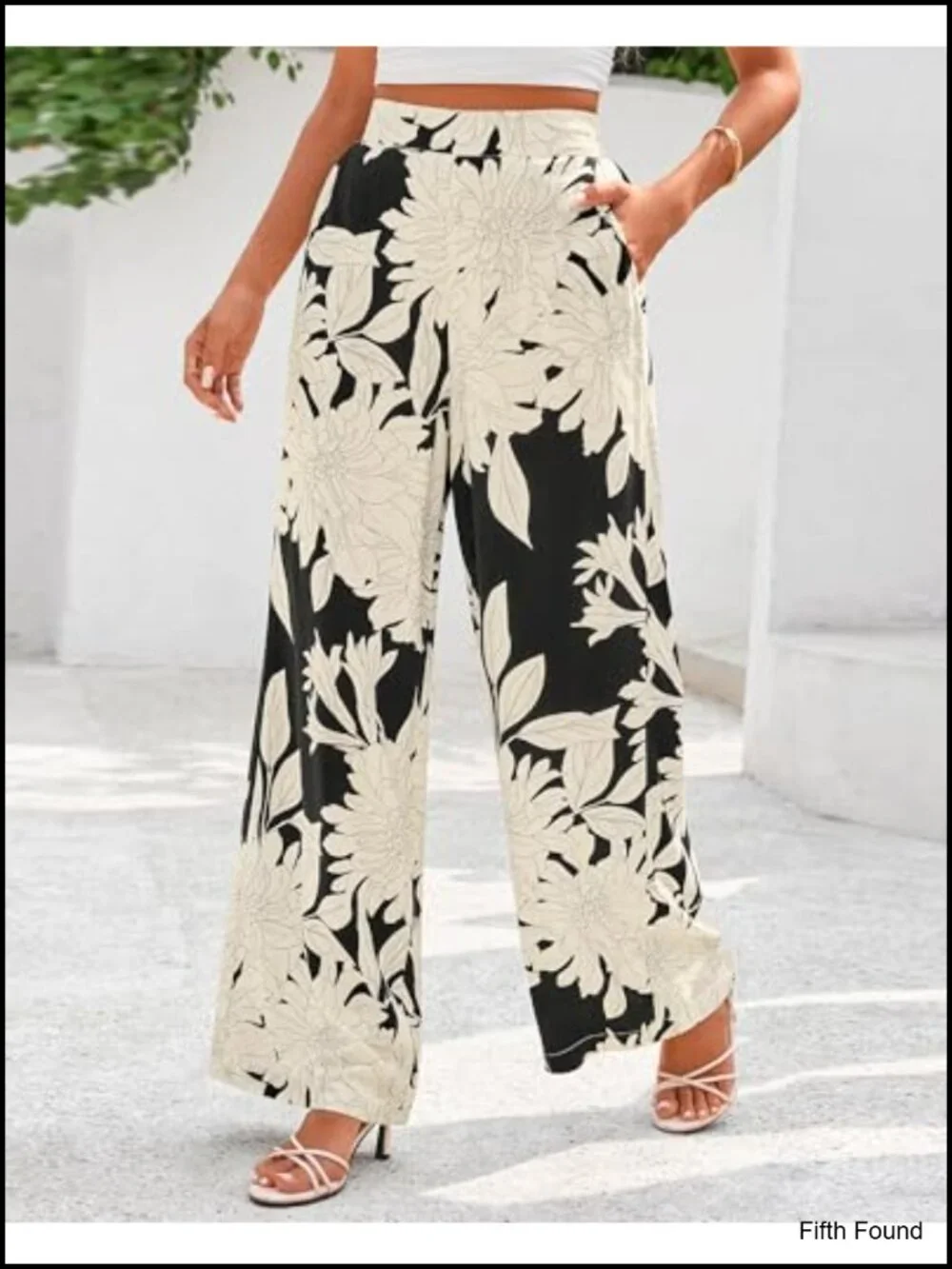 Boho High Waist Wide Leg Palazzo Pants with Pockets Viscose